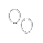 Rosec Jewels-1/2 CT Round Diamond Simple Hinged Hoop Earrings