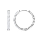 Rosec Jewels-1/2 CT Pave Set Round Diamond Minimal Hinged Hoop Earrings