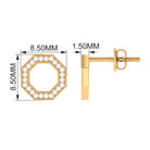 Rosec Jewels-Diamond Octagon Shape Earrings With Screw Back