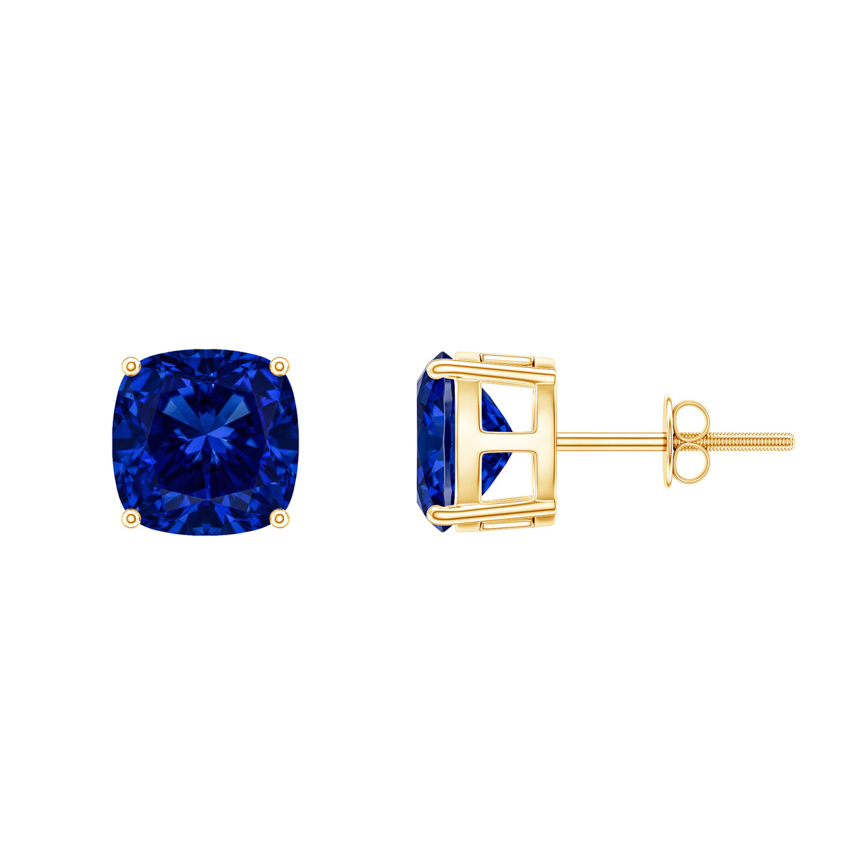 5.5 Carat Lab Grown Blue Sapphire Solitaire Stud Earring With Certificate AAAA - Rosec Jewels