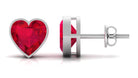 4 Carat Heart Shape Lab Grown Ruby Stud Earrings for Women AAAA - Rosec Jewels