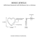 Rosec Jewels-Three Stone Diamond Gold Heart Stud Earring for Women