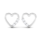 Rosec Jewels-Three Stone Diamond Gold Heart Stud Earring for Women