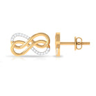 Diamond and Gold Twin Infinity Stud Earring Diamond - ( HI-SI ) - Color and Clarity - Rosec Jewels