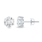 Claw Set Moissanite Solitaire Stud Earrings with Screw Backs D-VS1 - Rosec Jewels