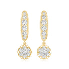 Real Diamond Bar Drop Earrings for Women Natural - ( HI-SI ) - Rosec Jewels