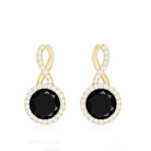 2 Carat Lab Grown Black and White Diamond Infinity Stud Earrings AAAA ( Synthetic ) - Rosec Jewels