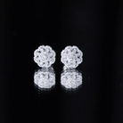 Certified Moissanite Big Flower Stud Earrings D-VS1 - Rosec Jewels