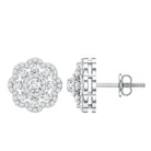 Certified Moissanite Big Flower Stud Earrings D-VS1 - Rosec Jewels