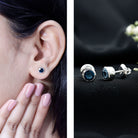 1.2 Carat Round Cut London Blue Topaz Solitaire Stud Earrings in Bezel Setting AAA - Rosec Jewels