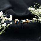 1.2 Carat Round Cut London Blue Topaz Solitaire Stud Earrings in Bezel Setting AAA - Rosec Jewels