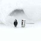1.4 CT Marquise Black Spinel Solitaire Stud Earrings AAA - Rosec Jewels