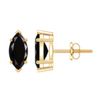 1.4 CT Marquise Black Spinel Solitaire Stud Earrings AAA - Rosec Jewels