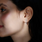 Certified Moissanite Simple Hoop Earrings Moissanite - ( D-VS1 ) - Color and Clarity - Rosec Jewels