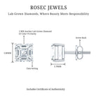 Rosec Jewels-Certified 1.4 Carat Asscher Cut Lab Grown Diamond Stud Earrings