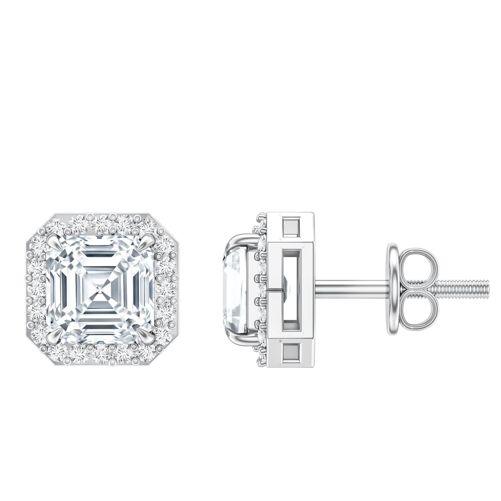 Rosec Jewels-Certified 1.4 Carat Asscher Cut Lab Grown Diamond Studs