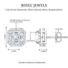 Rosec Jewels-Certified 1.4 Carat Asscher Cut Lab Grown Diamond Studs