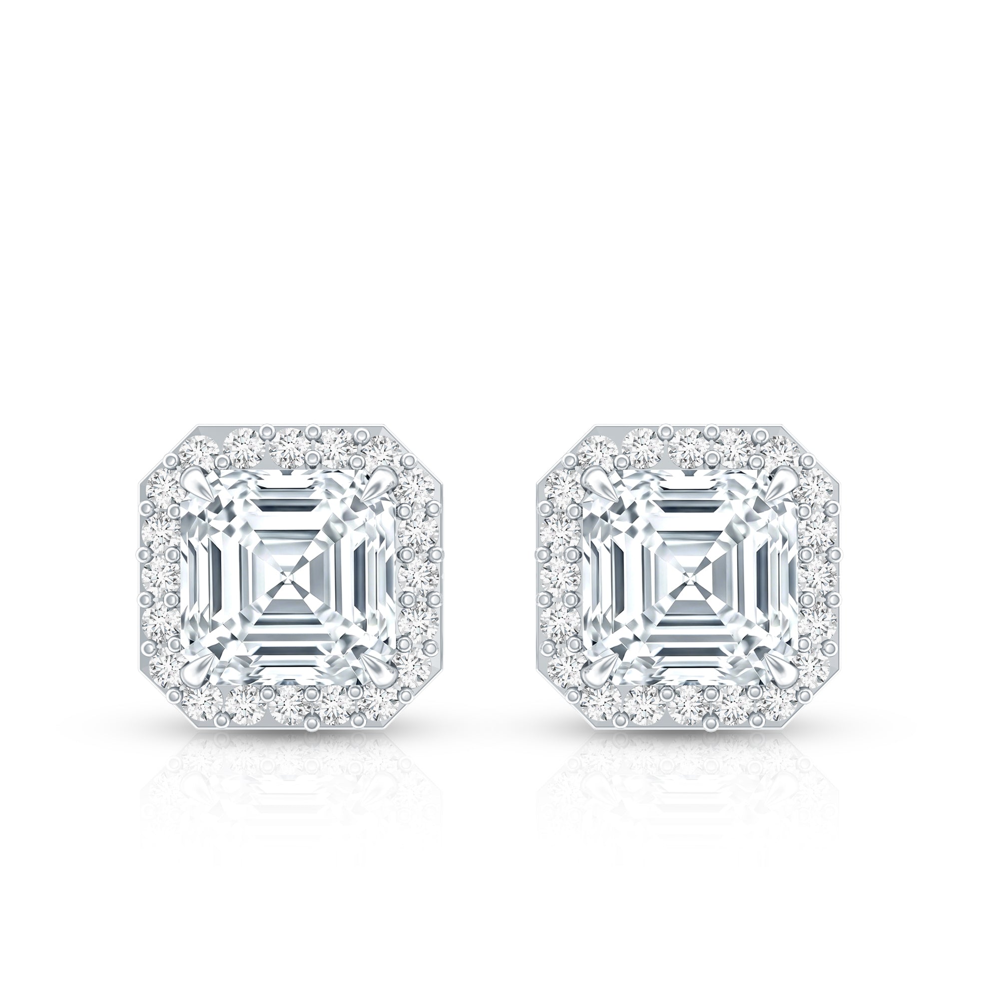 Rosec Jewels-Certified 1.4 Carat Asscher Cut Lab Grown Diamond Studs