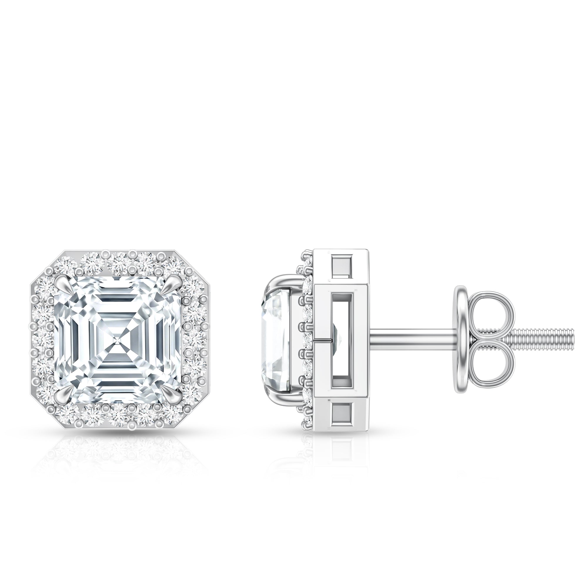 Rosec Jewels-Certified 1.4 Carat Asscher Cut Lab Grown Diamond Studs
