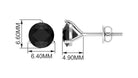 Lab Created Black Diamond Solitaire Stud Earrings with Screw Back AAAA ( Synthetic ) 18K White Gold - Rosec Jewels
