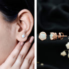 Natural Ethiopian Opal Crown Stud Earrings with Screw Back AAA - Rosec Jewels