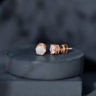 Natural Ethiopian Opal Crown Stud Earrings with Screw Back AAA - Rosec Jewels