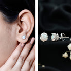 Natural Ethiopian Opal Crown Stud Earrings with Screw Back AAA - Rosec Jewels