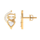 Rosec Jewels-Heart and Round Diamond Animal Stud Earrings