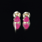 1.3 CT Heart Shape Ruby Solitaire Stud Earrings AAA - Rosec Jewels