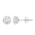 Designer 1 Carat Moissanite Stud Earrings with Screw Back D-VS1 - Rosec Jewels