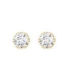 Designer 1 Carat Moissanite Stud Earrings with Screw Back D-VS1 - Rosec Jewels