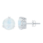 Natural 1.7 Carat Moonstone Stud Earrings with Screw Back AAA - Rosec Jewels