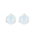 Natural 1.7 Carat Moonstone Stud Earrings with Screw Back AAA - Rosec Jewels