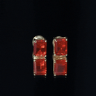 2 CT Emerald Cut Fire Opal Solitaire Stud Earrings for Women AAA - Rosec Jewels