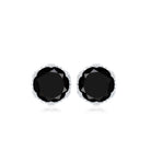 3 Carat Genuine Black Spinel Crown Stud Earrings AAA - Rosec Jewels