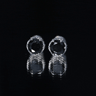 Genuine Black Onyx Crown Stud Earrings with Screw Back AAA - Rosec Jewels