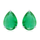 1.3 Carat Pear Cut Emerald Solitaire Stud Earrings AAA - Rosec Jewels