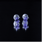 1.2 Carat Lab Created Blue Sapphire Turtle Stud Earrings AAAA - Rosec Jewels