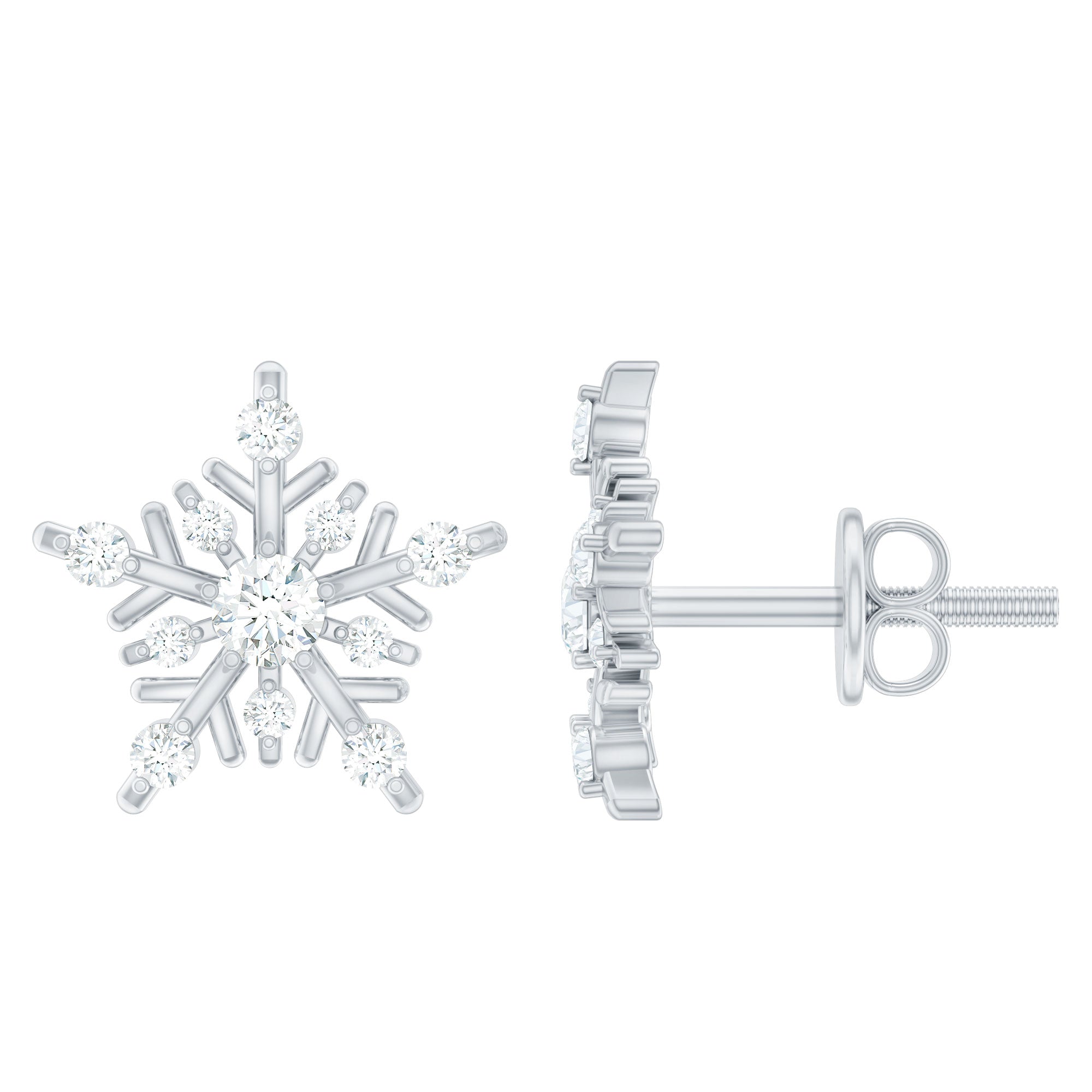 Lab Grown Diamond Icy Snowflake Earrings
