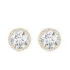 Round Halo Lab Grown Diamond Earring For Women Lab - ( EF-VS ) - Rosec Jewels
