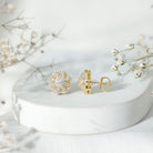 Rosec Jewels-Certified Lab Grown Diamond Flower Bridal Stud Earrings