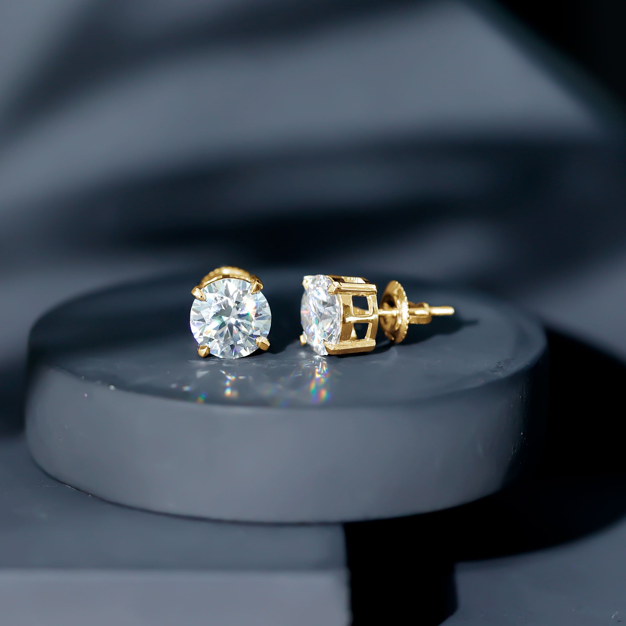 Rosec Jewels-Prong Set Lab Created Diamond Solitaire Stud Earrings