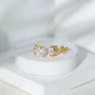 Rosec Jewels-Certified 8mm Round Diamond Studs with Screw Back