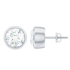 Rosec Jewels-Bezel Set Lab Grown Diamond Solitaire Stud Earrings