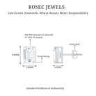 Rosec Jewels-Emerald Cut Lab Created Diamond Stud Earrings