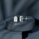 Rosec Jewels-Emerald Cut Lab Created Diamond Stud Earrings
