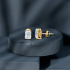 Rosec Jewels-Emerald Cut Lab Created Diamond Stud Earrings