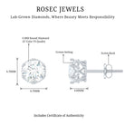 Rosec Jewels-Certified Lab Created Diamond Crown Earrings for Women