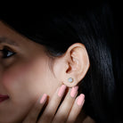 Rosec Jewels-Certified Lab Created Diamond Crown Earrings for Women