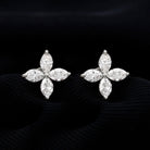 Rosec Jewels-Certified Lab Grown Diamond Flower Earrings With Screw Back